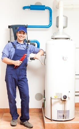 man doing water heater repair