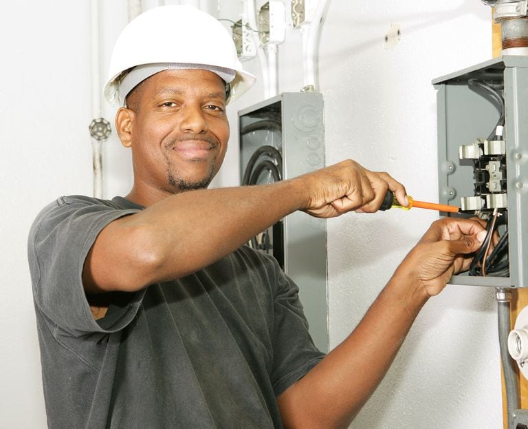 man working on electrical service