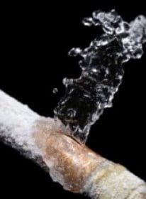 frozen busted water pipe